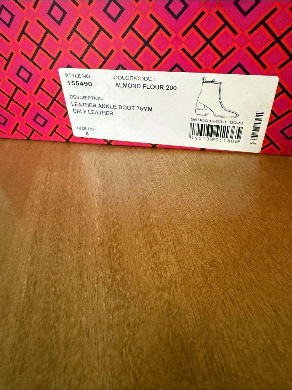 Tory Burch Taupe Leather Mid Heel Ankle Booties - Picture 3 of 6